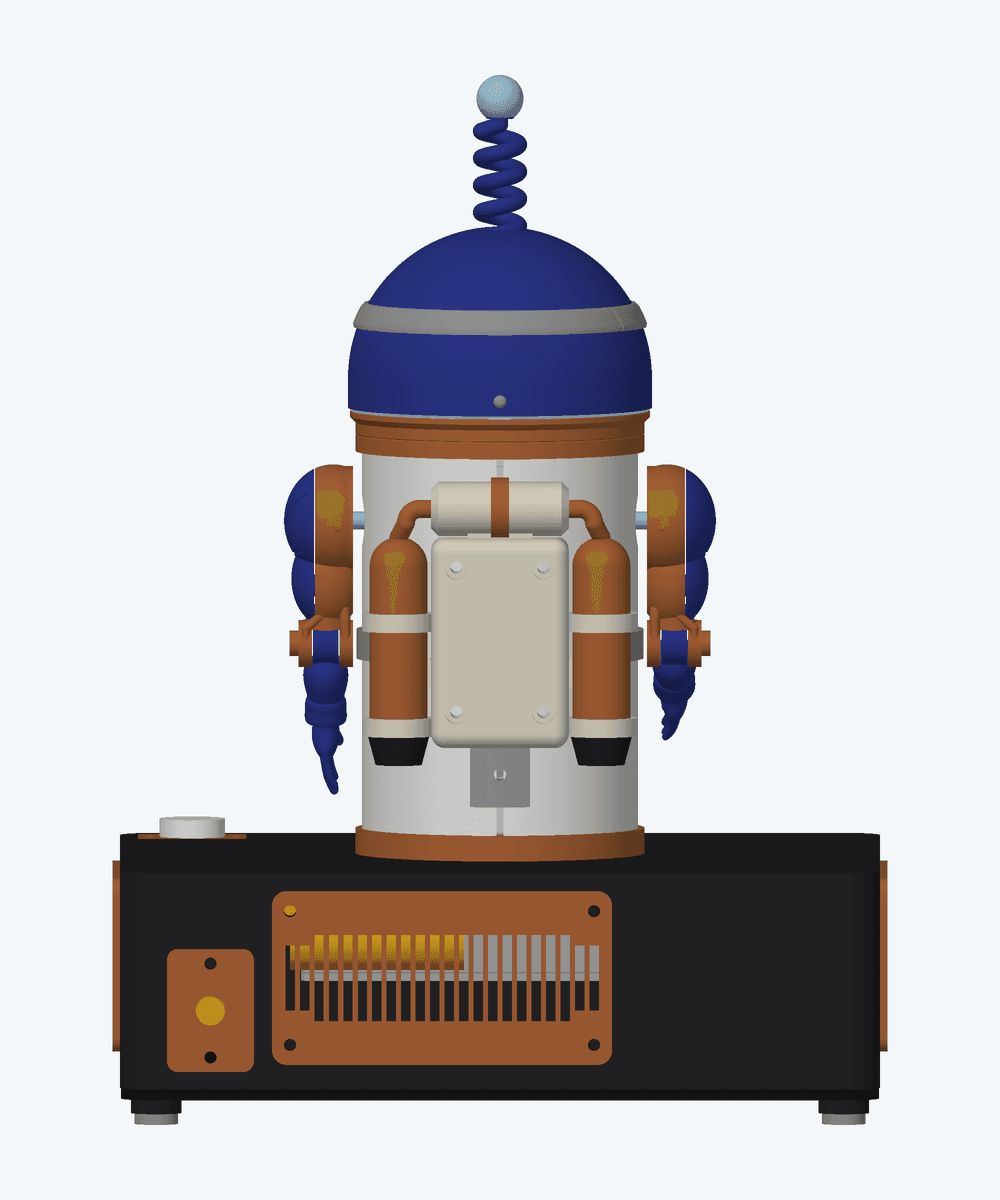 Back view of the BlooglyBlob CAD assembly.