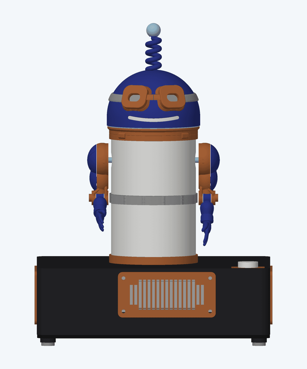 Front view of the BlooglyBlob CAD assembly.