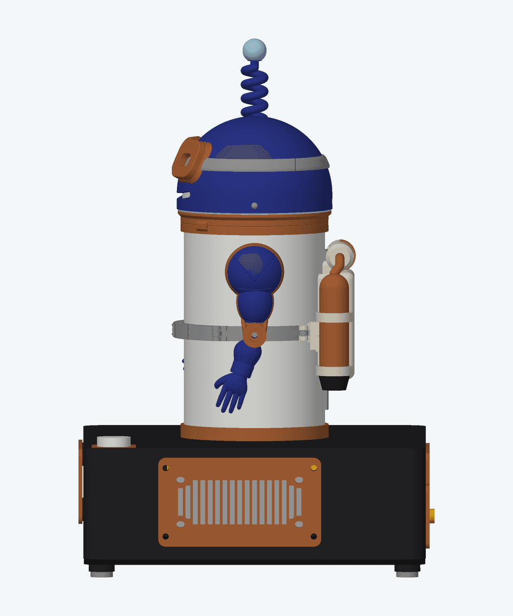 Left side view of the BlooglyBlob CAD assembly.